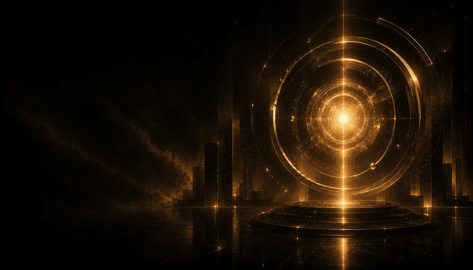 Abstract premium infrastructure visual for an AI operating system strategy