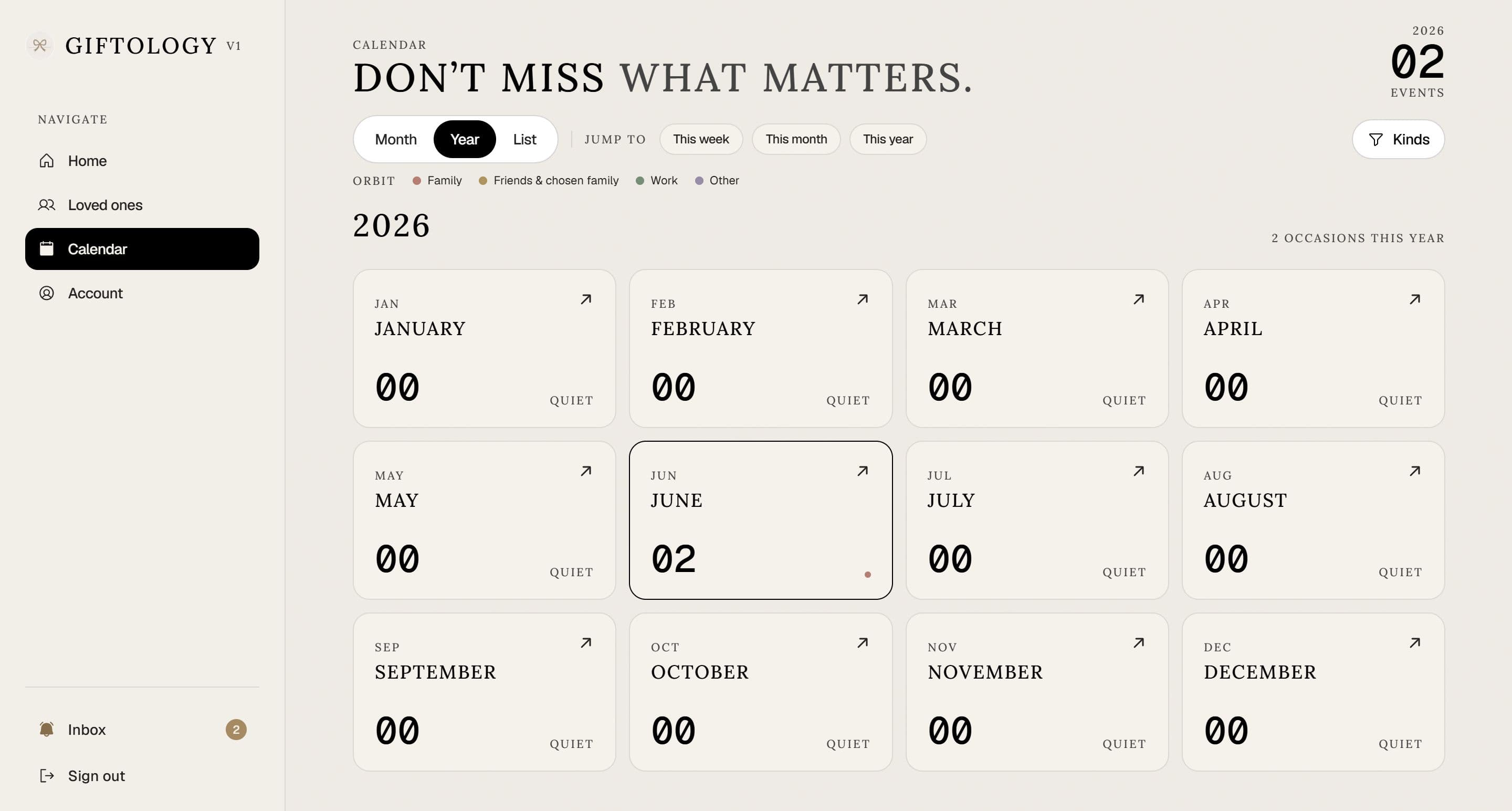 Giftology interface view 3